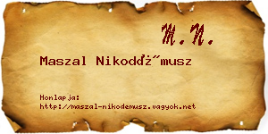 Maszal Nikodémusz névjegykártya
